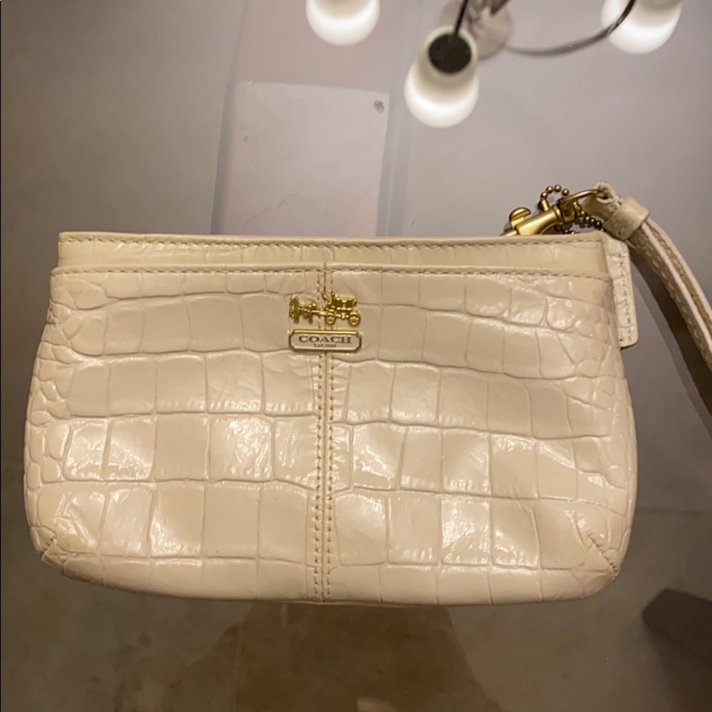 Leather Coach Wristlet